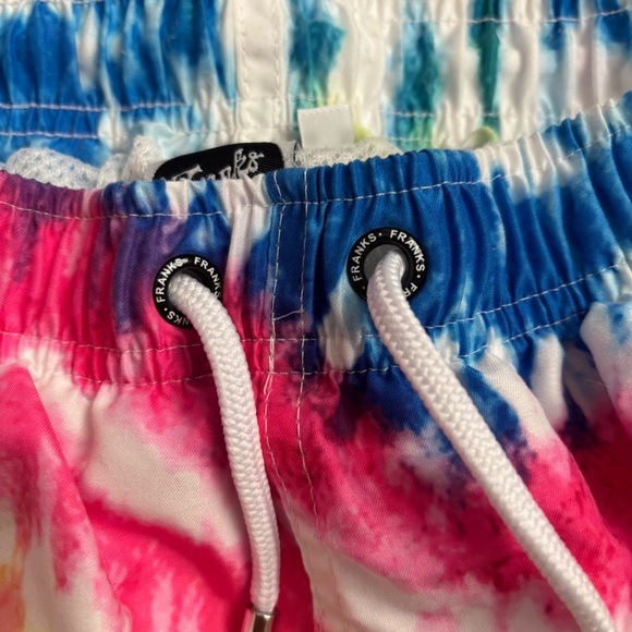 Franks Australia Men’s Medium Tie Dye Elastic Waist Swim Trunks - Picture 2 of 7